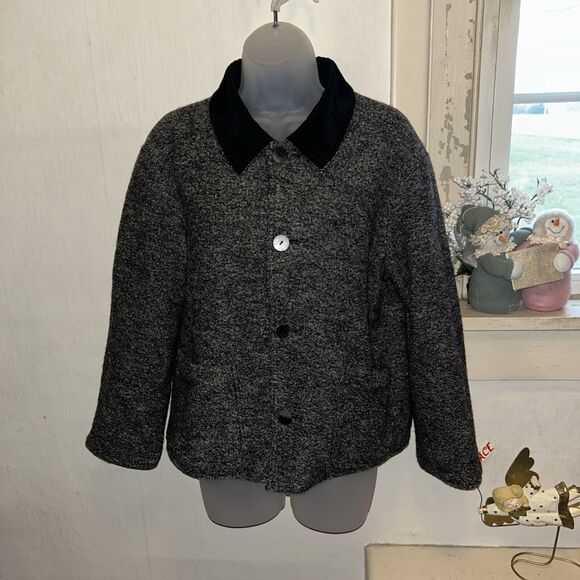 Hilary Radley Jackets & Blazers - Hilary Radley Reversible Coat Jacket Wool Black Size PM Pockets Collared